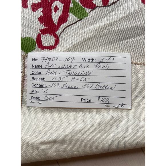 Brunschwig & Fils "Port Lligat" fabric flowers vintage swatch 28 x 32 - Picture 4 of 7